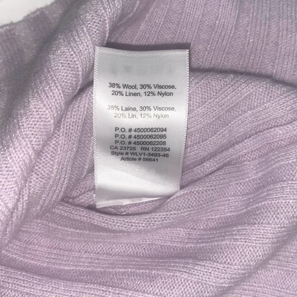 Aritzia Babaton Cropped Sweater, XS “Nathaniel”, Lilac, Wool blend - Picture 4 of 9